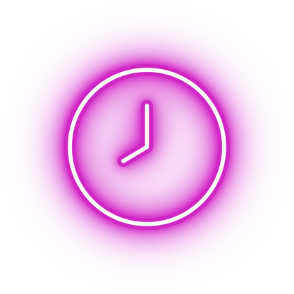 Neon pink clock icon